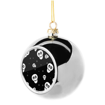 Skull avatar, Χριστουγεννιάτικη μπάλα δένδρου Ασημένια 8cm