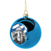 Blue Christmas tree ball ornament 8cm