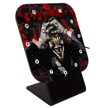 Joker Why so serious?, Quartz Wooden table clock with hands (10cm)