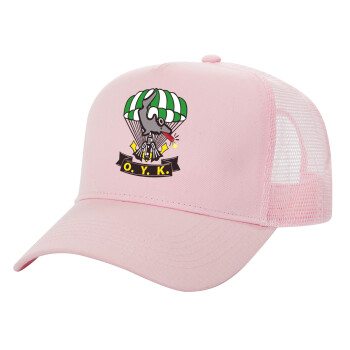 Underwater Demolition Team, Adult Structured Trucker Hat, with Mesh, PINK (100% COTTON, ADULT, UNISEX, ONE SIZE)