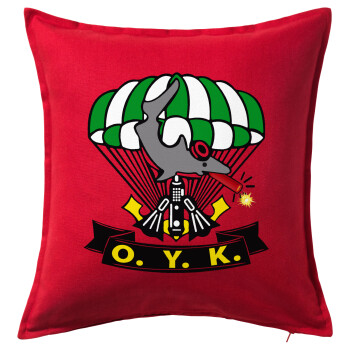 Underwater Demolition Team, Sofa cushion RED 50x50cm includes filling