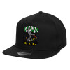 Children's Flat Snapback Hat, Black (100% COTTON, CHILD, UNISEX, ONE SIZE)