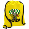 Backpack pouch GYMBAG Yellow, with pocket (40x48cm) & thick cords