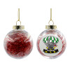 Transparent Christmas tree ball ornament with red filling 8cm