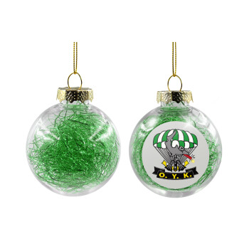 Underwater Demolition Team, Transparent Christmas tree ball ornament with green filling 8cm