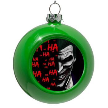 Joker hahaha, Green Christmas tree ornament bauble 8cm