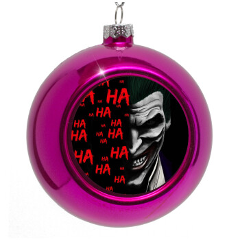 Joker hahaha, Purple Christmas tree ornament bauble 8cm