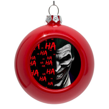 Joker hahaha, Red Christmas tree ornament bauble 8cm