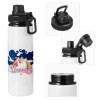 Metal water bottle with safety cap, aluminum 850ml