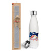 Easter candle, metallic white thermos bottle (500ml) & aromatic flat candle (30cm) (GRAY)