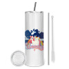 Tumbler stainless steel 600ml, with metal straw & cleaning brush