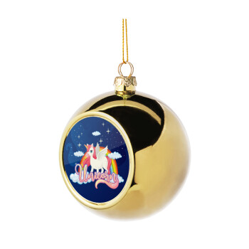 Μονόκερος, Golden Christmas tree ball ornament 8cm