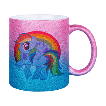 My Little Pony, Κούπα Χρυσή/Μπλε Glitter, κεραμική, 330ml