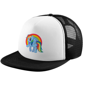 My Little Pony, Child's Soft Trucker Hat with BLACK/WHITE Mesh (POLYESTER, CHILD, ONE SIZE)