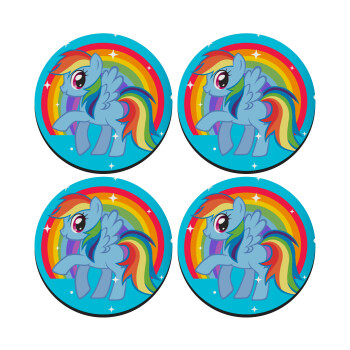 My Little Pony, SET of 4 round wooden coasters (9cm)