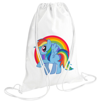 My Little Pony, Τσάντα πλάτης πουγκί GYMBAG λευκή (28x40cm)