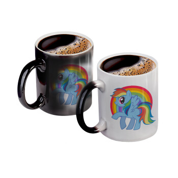 My Little Pony, Color changing magic Mug, ceramic, 330ml when adding hot liquid inside, the black colour desappears (1 pcs)