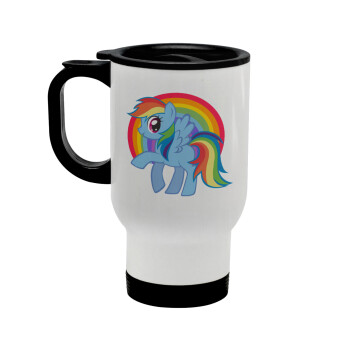 My Little Pony, Stainless steel travel mug with lid, double wall white 450ml