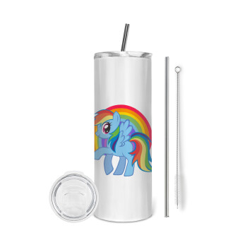 My Little Pony, Eco friendly ποτήρι θερμό (tumbler) από ανοξείδωτο ατσάλι 600ml, με μεταλλικό καλαμάκι & βούρτσα καθαρισμού