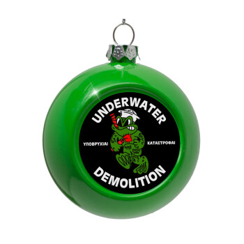 Underwater Demolition, Green Christmas tree ornament bauble 8cm