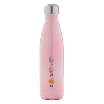3G > 4G > 5G, Metal mug thermos Pink Iridiscent (Stainless steel), double wall, 500ml
