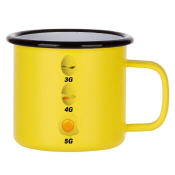 3G > 4G > 5G, Metallic enamel MATT Yellow cup 360ml