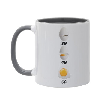 3G > 4G > 5G, Mug colored grey, ceramic, 330ml