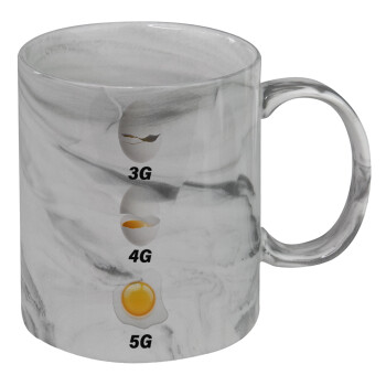 3G > 4G > 5G, Mug ceramic marble style, 330ml