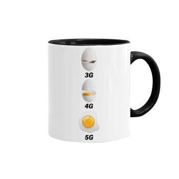 3G > 4G > 5G, Mug colored black, ceramic, 330ml