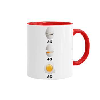 3G > 4G > 5G, Mug colored red, ceramic, 330ml