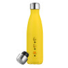 Yellow Stainless Steel Metallic Thermos, double-walled, 500ml