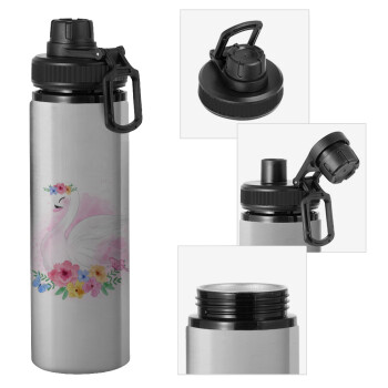 White swan, Metallic water bottle with safety cap, 850ml aluminum