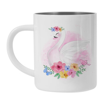 White swan, Mug Stainless steel double wall 450ml