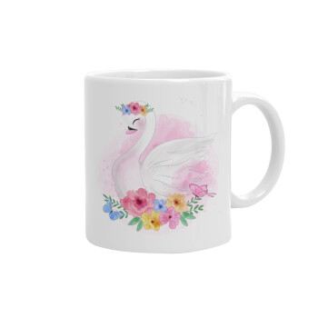 White swan, Ceramic coffee mug, 330ml (1pcs)
