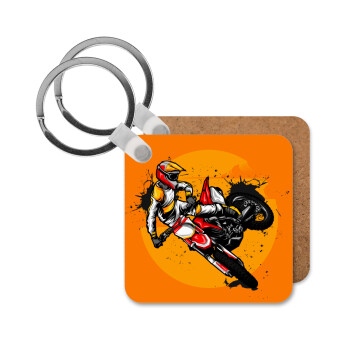 Motocross, Μπρελόκ Ξύλινο τετράγωνο MDF