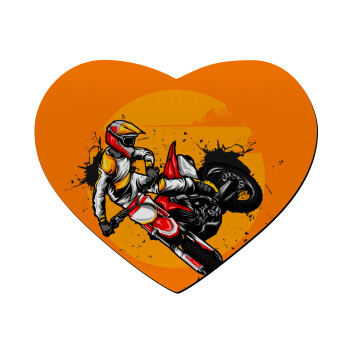 Motocross, Mousepad καρδιά 23x20cm