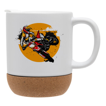 Motocross, Ceramic coffee mug Cork (MAT), 330ml (1pcs)