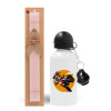 Easter Set, metallic aluminum bottle (500ml) & aromatic flat Easter candle (30cm) (PINK)