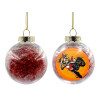 Transparent Christmas tree ball ornament with red filling 8cm