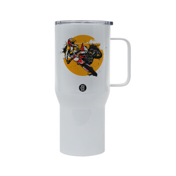 Motocross, Mega Stainless steel Tumbler with lid, double wall 750L