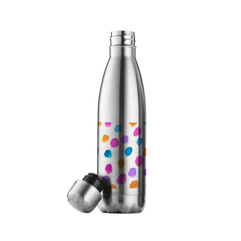 Watercolor dots, Inox (Stainless steel) double-walled metal mug, 500ml