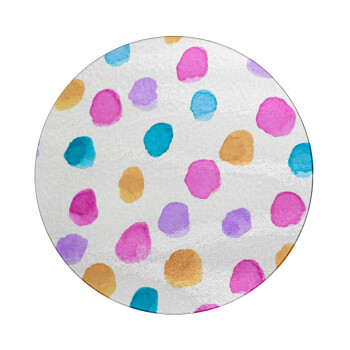 Watercolor dots, Επιφάνεια κοπής γυάλινη στρογγυλή (30cm)