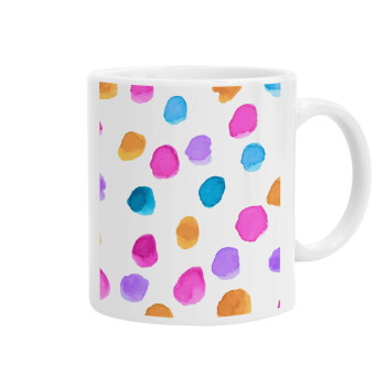 Watercolor dots, Ceramic coffee mug, 330ml (1pcs)