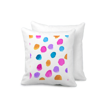 Watercolor dots, Sofa cushion 40x40cm includes filling