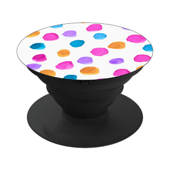 Watercolor dots, Phone Holders Stand  Black Hand-held Mobile Phone Holder