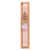 Easter Set, wooden keychain & scented flat Easter candle (30cm) (PINK)