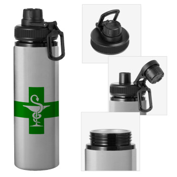 Φαρμακείο, Metallic water bottle with safety cap, 850ml aluminum