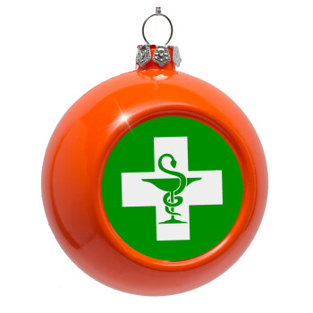 Φαρμακείο, Orange Christmas tree ornament bauble 8cm