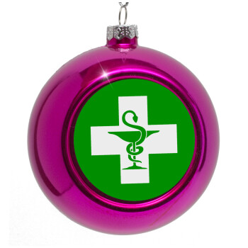 Φαρμακείο, Purple Christmas tree ornament bauble 8cm