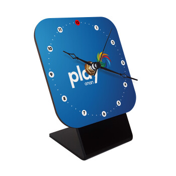 Play by ΟΠΑΠ, Επιτραπέζιο ρολόι ξύλινο με δείκτες (10cm)